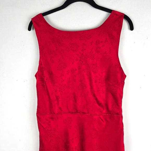 AQUA x Liat Baruch Red Floral Jacquard Sleeveless Mini Dress Holiday Party Chic - Picture 3 of 13